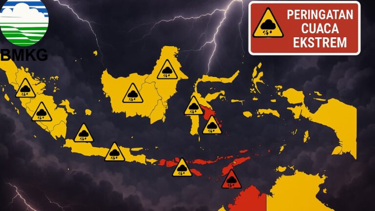 BMKG Peringatkan 23 Provinsi Waspada, 3 Daerah Siaga Hujan Lebat