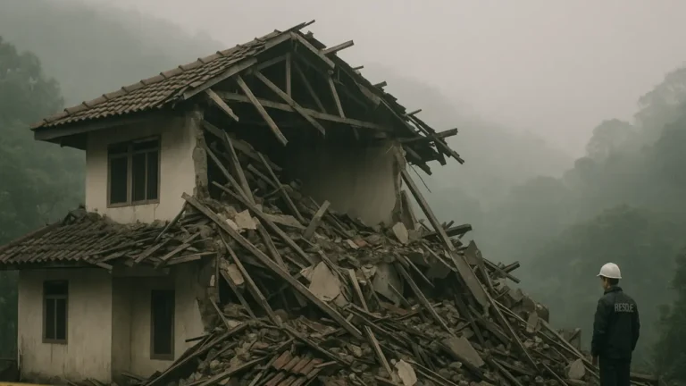Lantai 2 Rumah Ambruk di Puncak Bogor, Tiga Orang Terluka