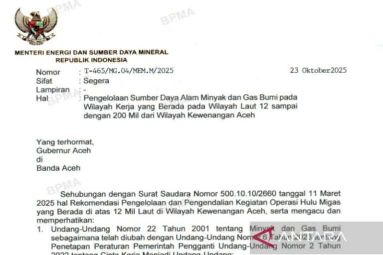 Menteri ESDM Perbolehkan Aceh Mengelola Hulu Migas 200 Mil