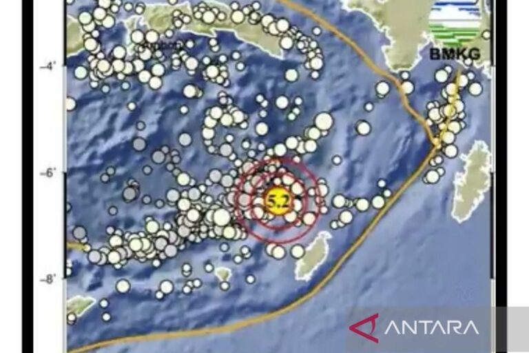 Gempa 5,2 Skala Richter Guncang Maluku Tenggara Hari Ini