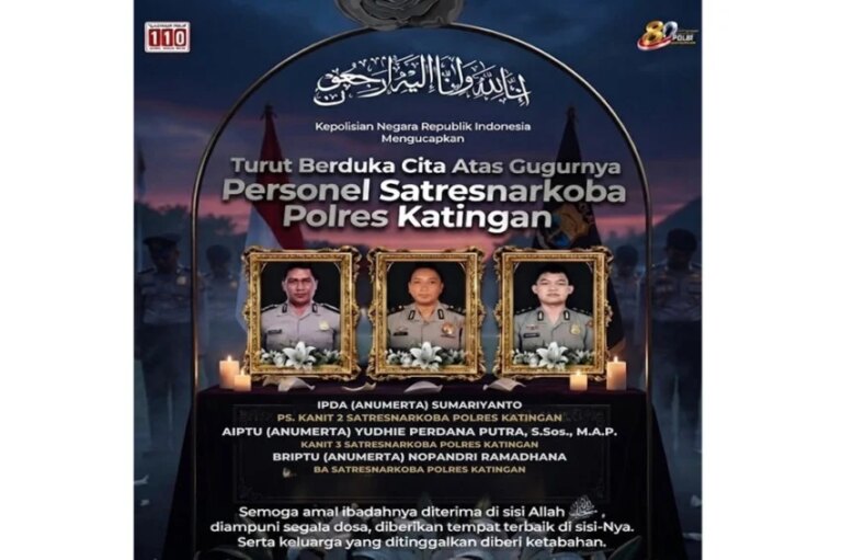 Polisi Katingan Gugur Dihargai Kenaikan Pangkat Khusus